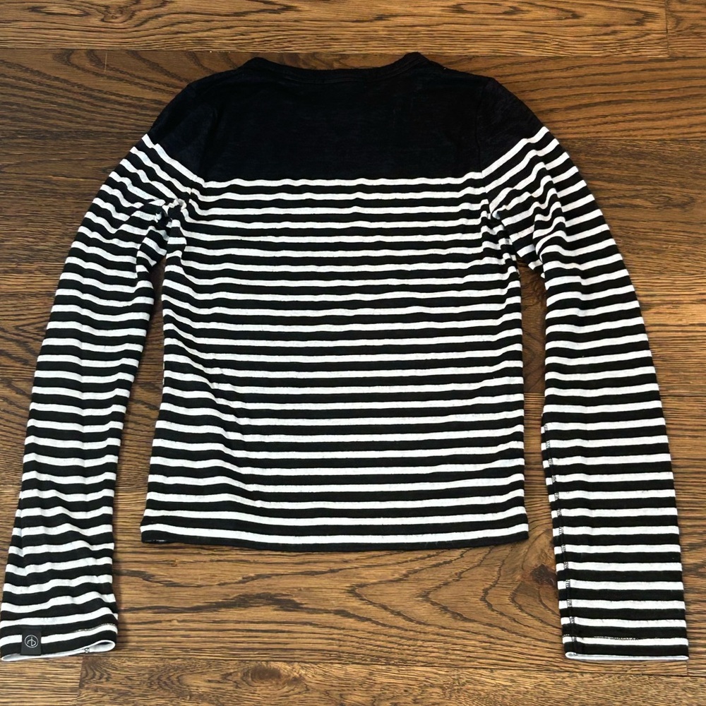 rag & bone Navy and White Striped Long Sleeve Top - Picture 7 of 8
